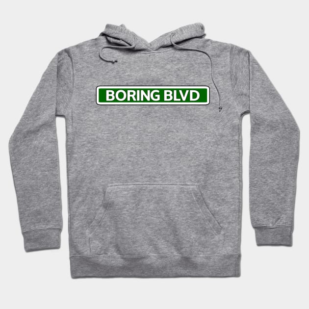 Boring Blvd Street Sign Hoodie by Mookle